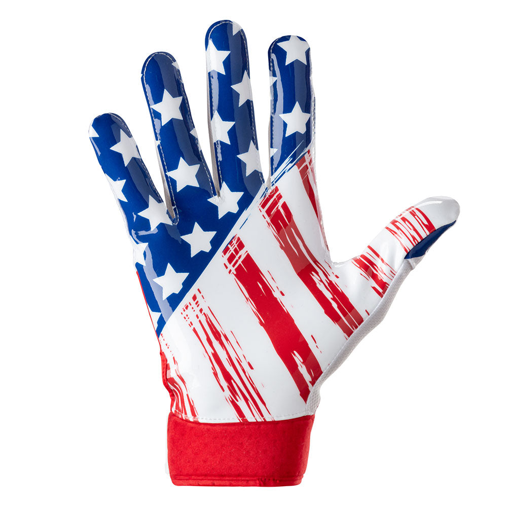 Battle Doom 1.0 Receivers Gloves Adult XLarge Texas Flag Red White Blue