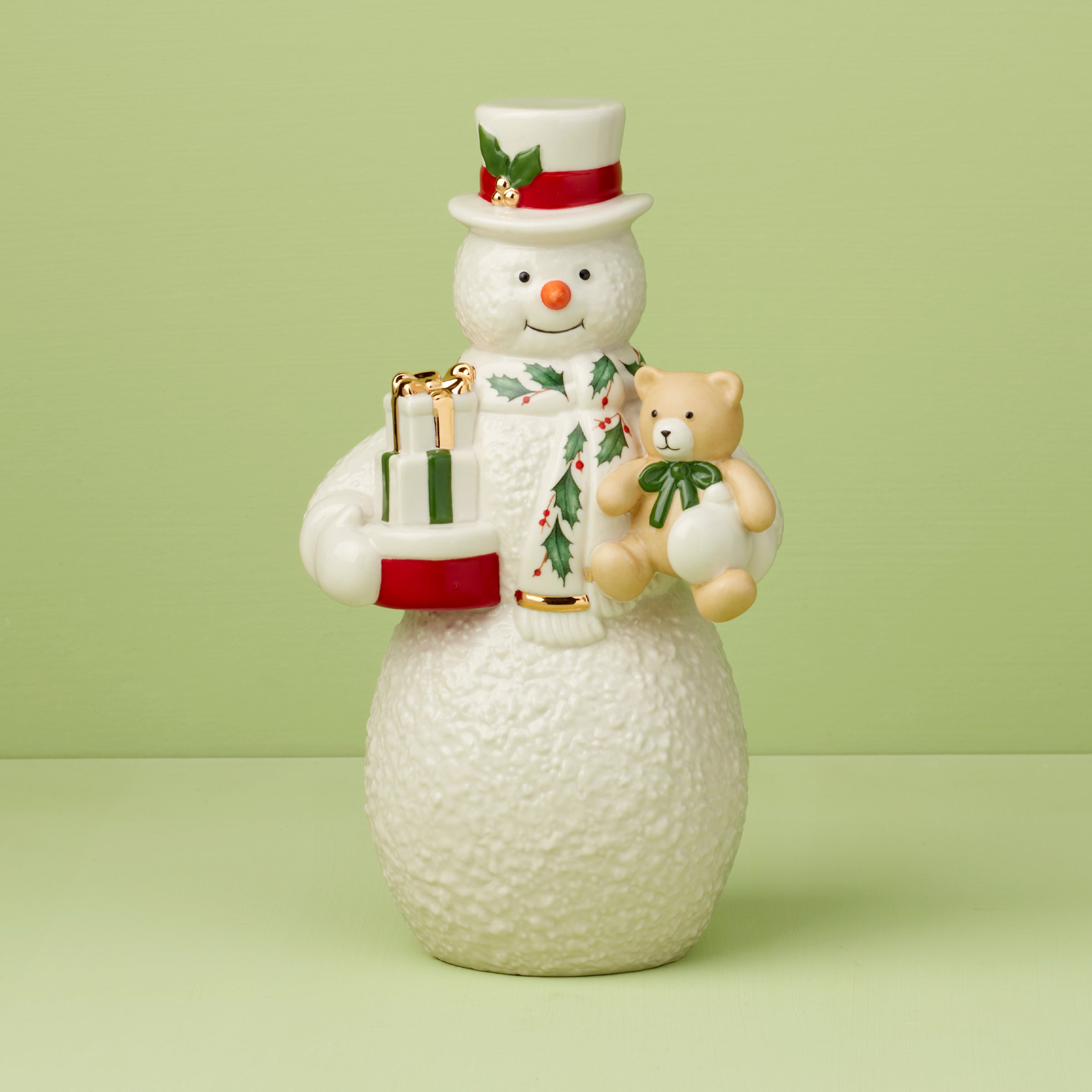 Image of 2024 Snowman With Teddy Bear Figurine