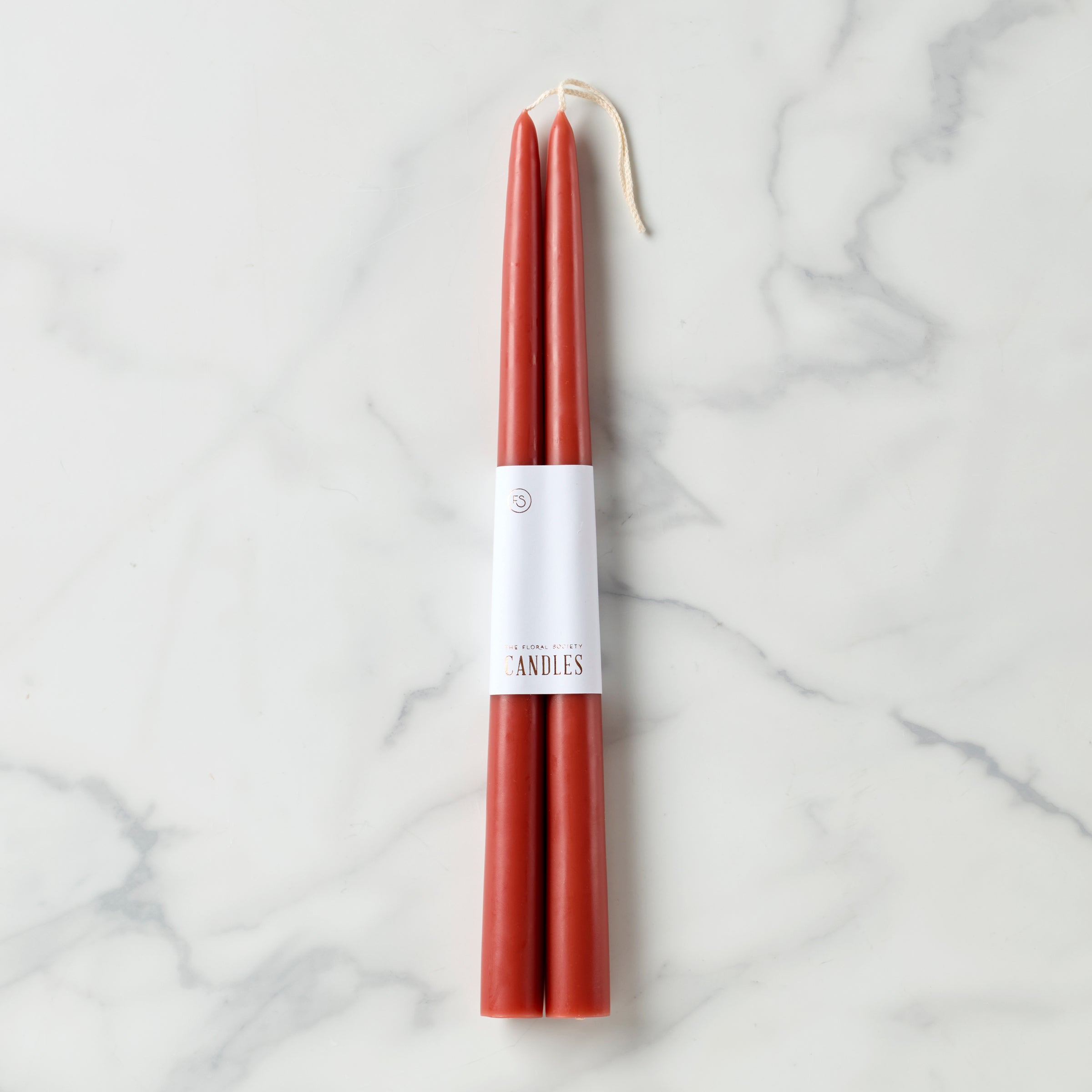  Dipped 12" Taper Candle Pair - Clay