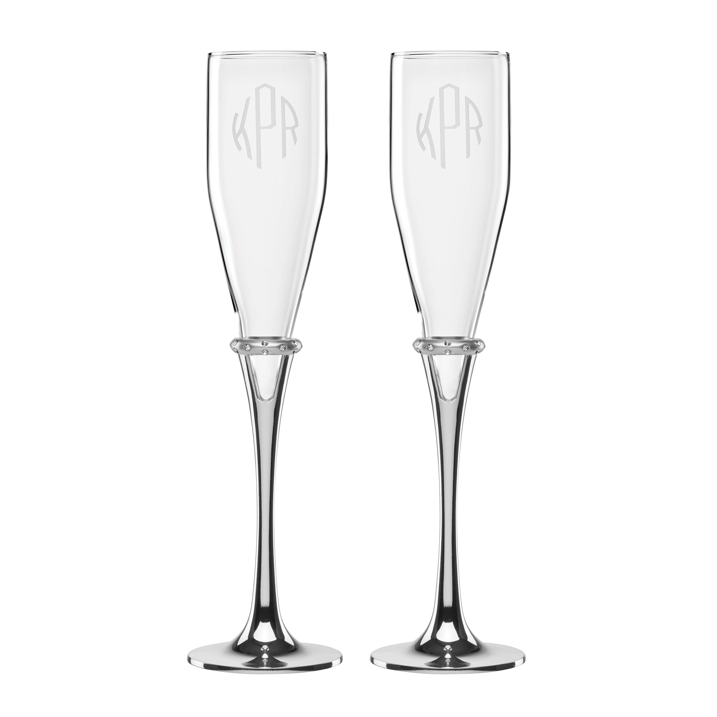 Personalised Champagne Flutes Set Of 2 - Couple / Titles