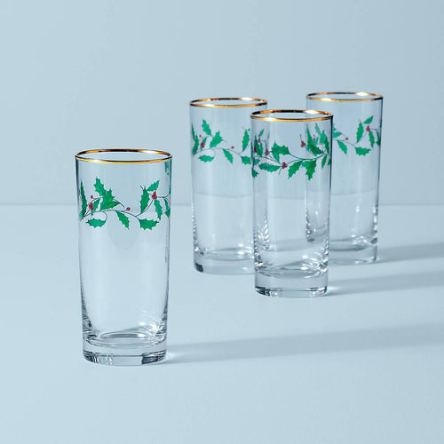 Lenox 849606 Holiday 4-Piece Iced Beverage Glass Set