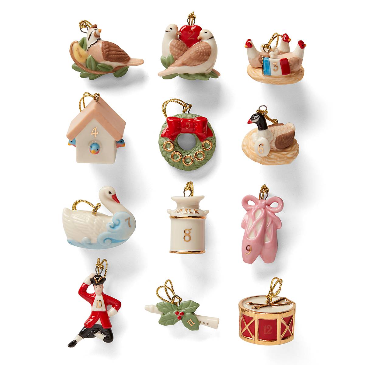 Twelve Days of Christmas 12Piece Ornament Set Lenox Corporation