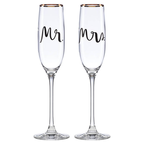 Rosy Glow Toasting Flute Pair