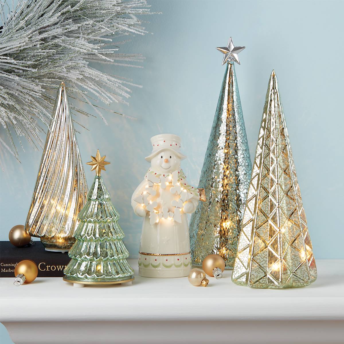 glass christmas trees