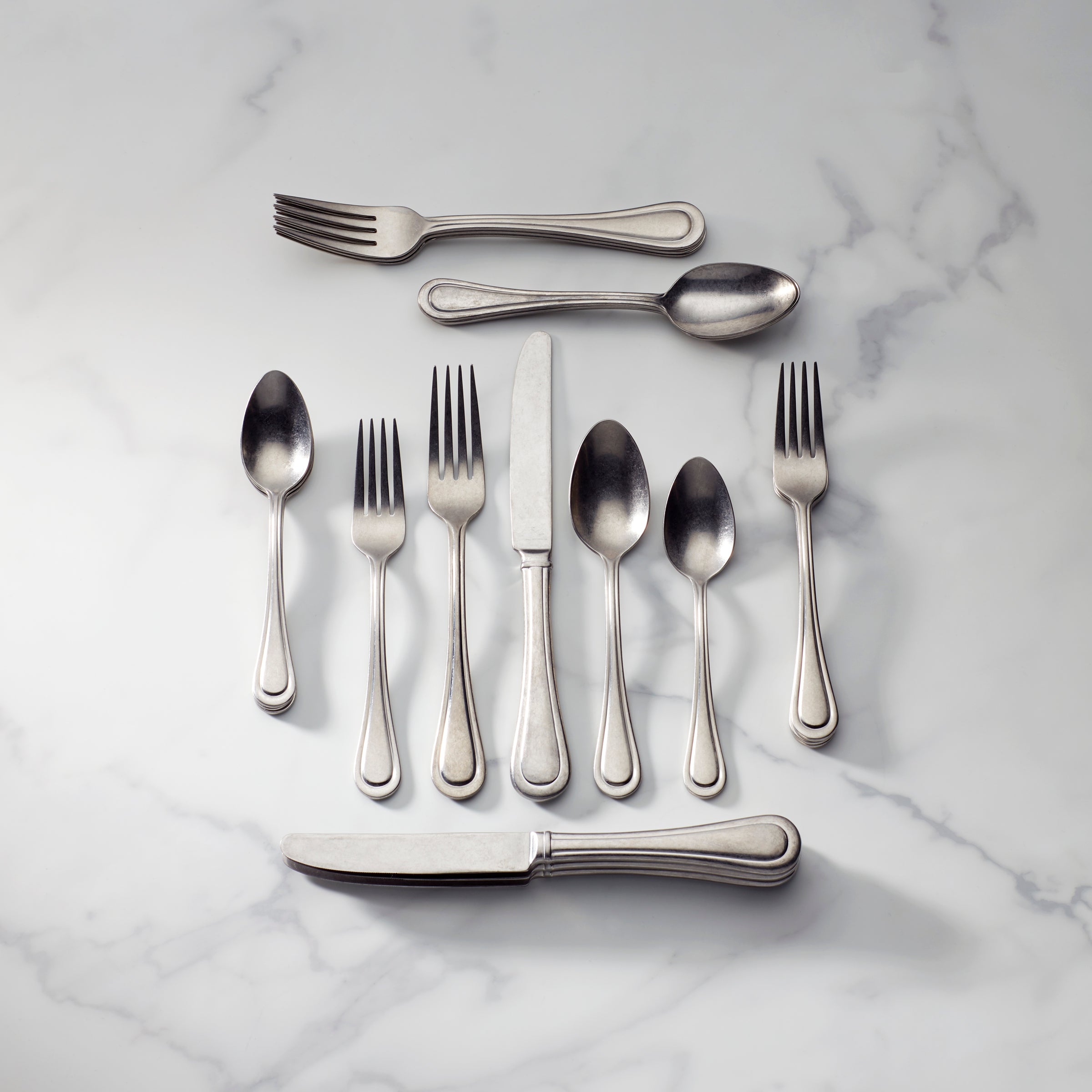 Image of Textured Neutrals 20-Piece Flatware Set