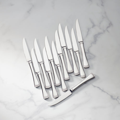 Melodia Gold Steak Knives Set White