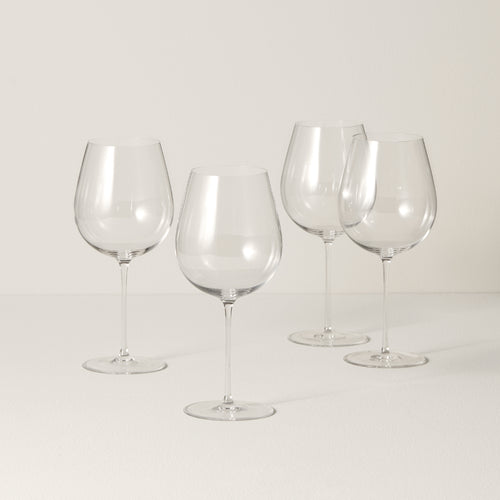 Fine Line Light Blue with White Rim Wine Glass Set of 4 | Mariposa