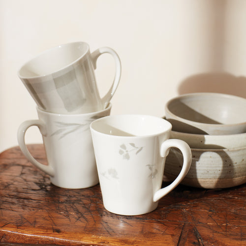 coffee cup + small plate porcelain Tue black set 6 pieces