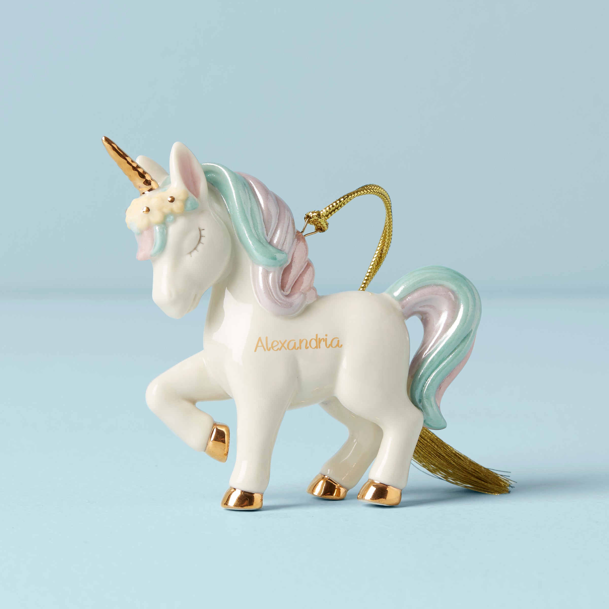 Image of Personalized Prancing Unicorn Ornament
