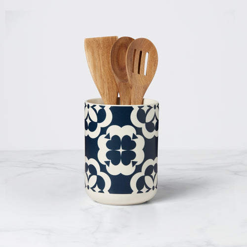 Porcelain Ceramic Utensil Crock Holder - The Bright Angle