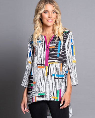 MULTIPLES M11302TM MULTI PRINT CRINKLE TOP