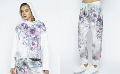 VOCAL 18709HL FLORAL HOODIE PULLOVER and VOCAL 18709P FLORAL PANTS