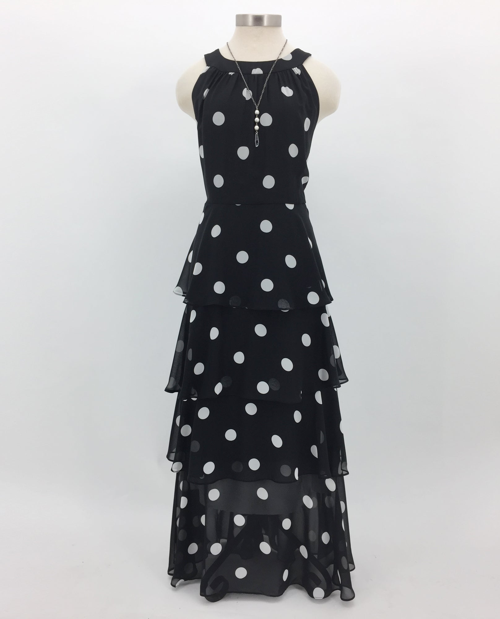 maxi dress with polka dots