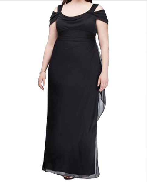 alex evenings cold shoulder gown