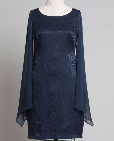 connected apparel navy blue dress