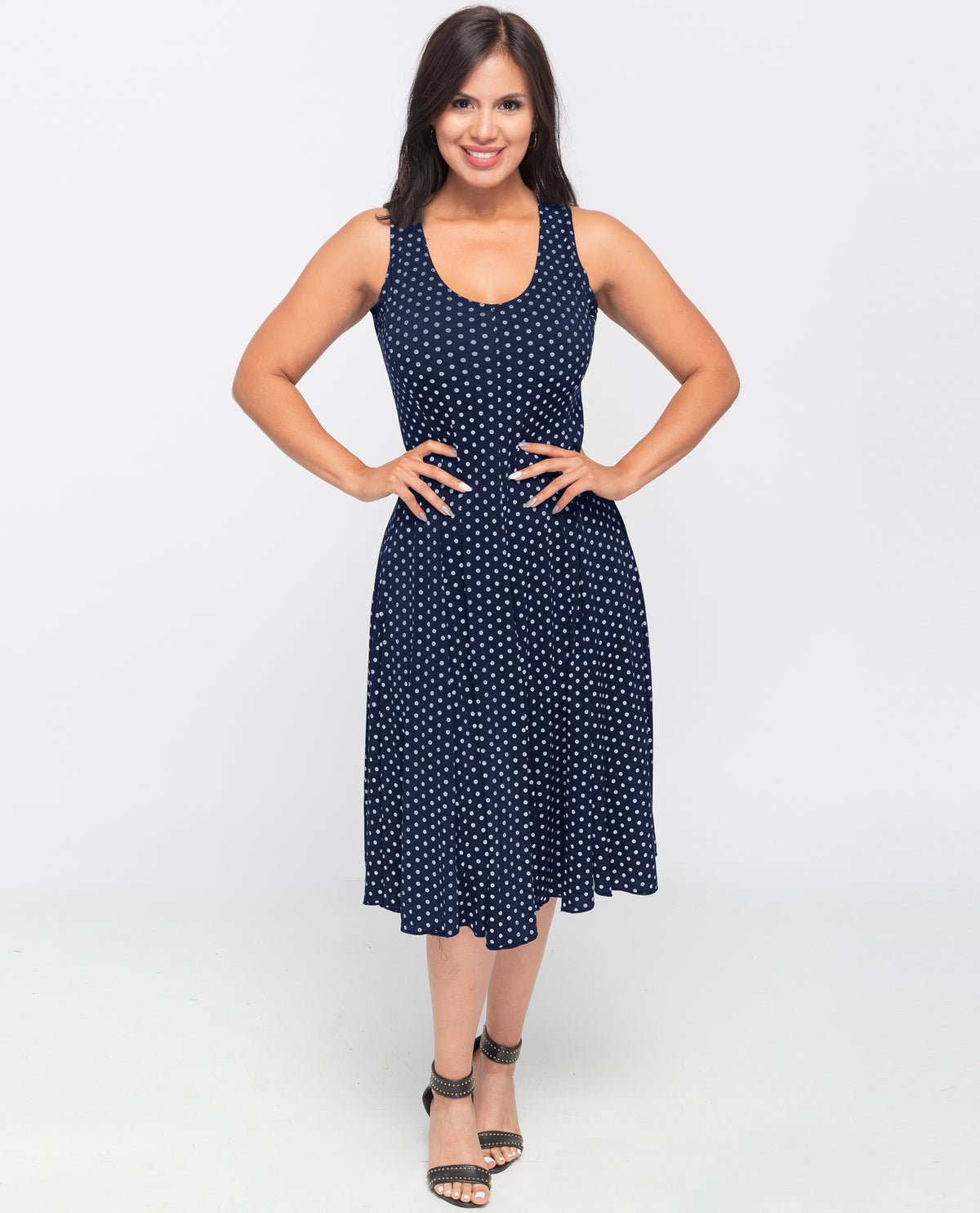 Navy And White Polka Dot Dress The Clothing Cove Tank Dress 3019