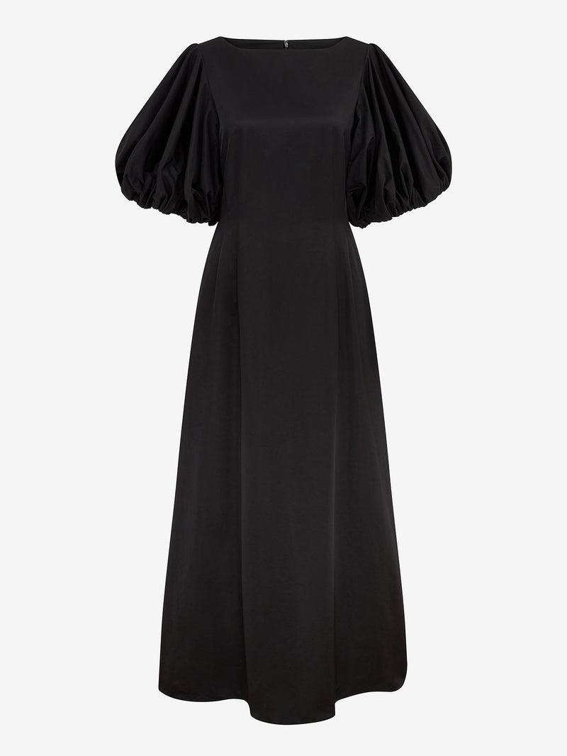 BALLOON SLEEVE MAXI DRESS (Black) – EDIT