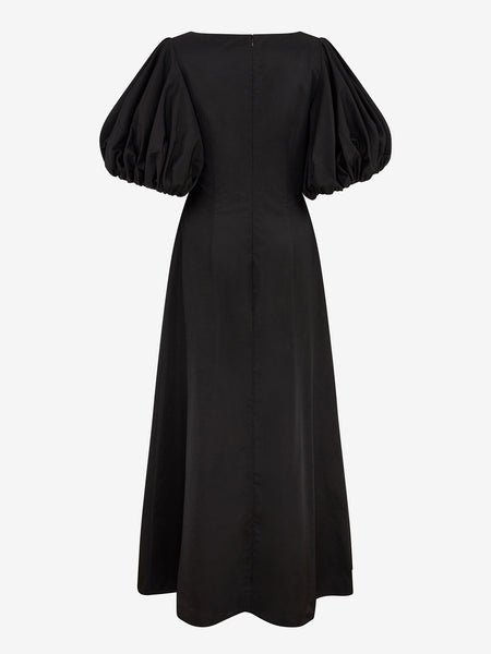 BALLOON SLEEVE MAXI DRESS (Black) – EDIT