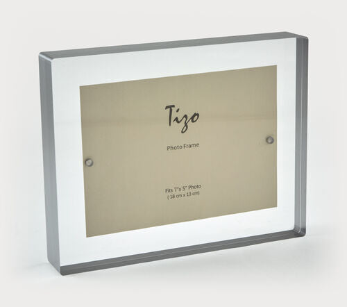 Tizo Acrylic Frame Block Silver Border