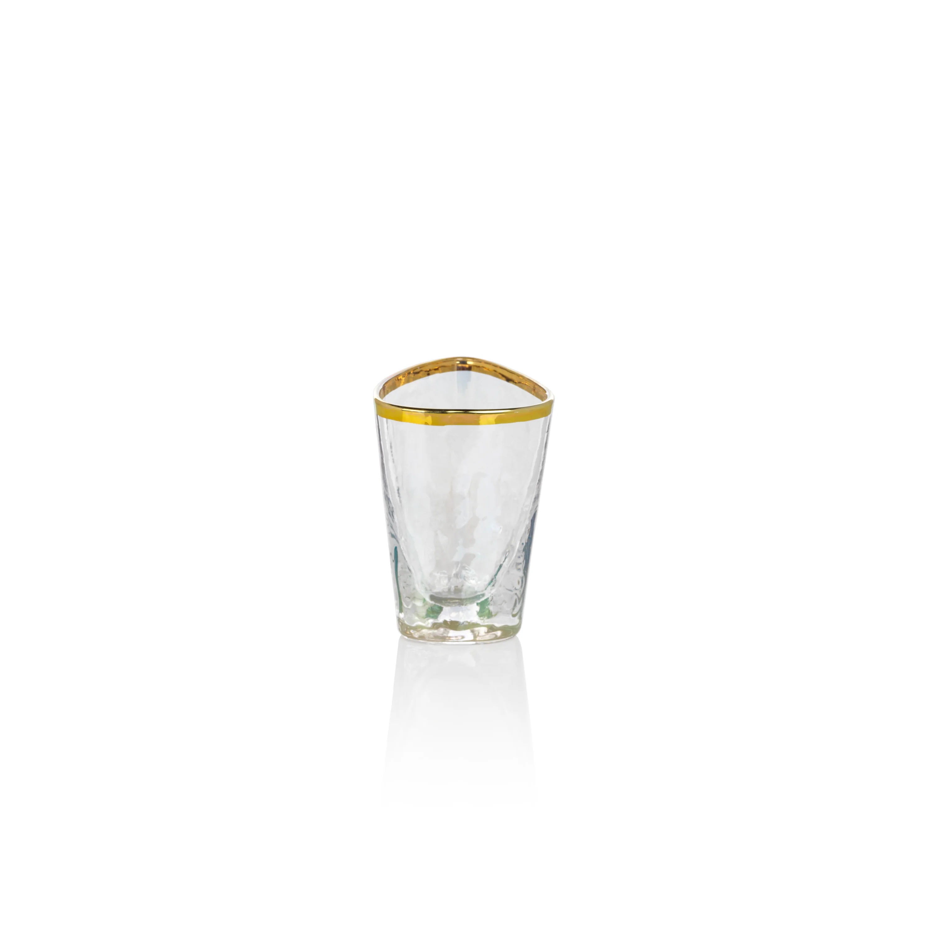 Aperitivo Triangular Shot Glass - Luster with Gold Rim (set of 6)