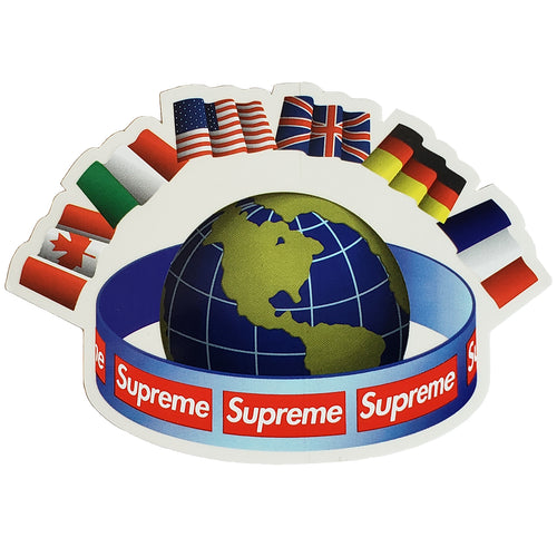 Supreme Vintage USA American Flag Home of the Brave Box Logo Sticker –