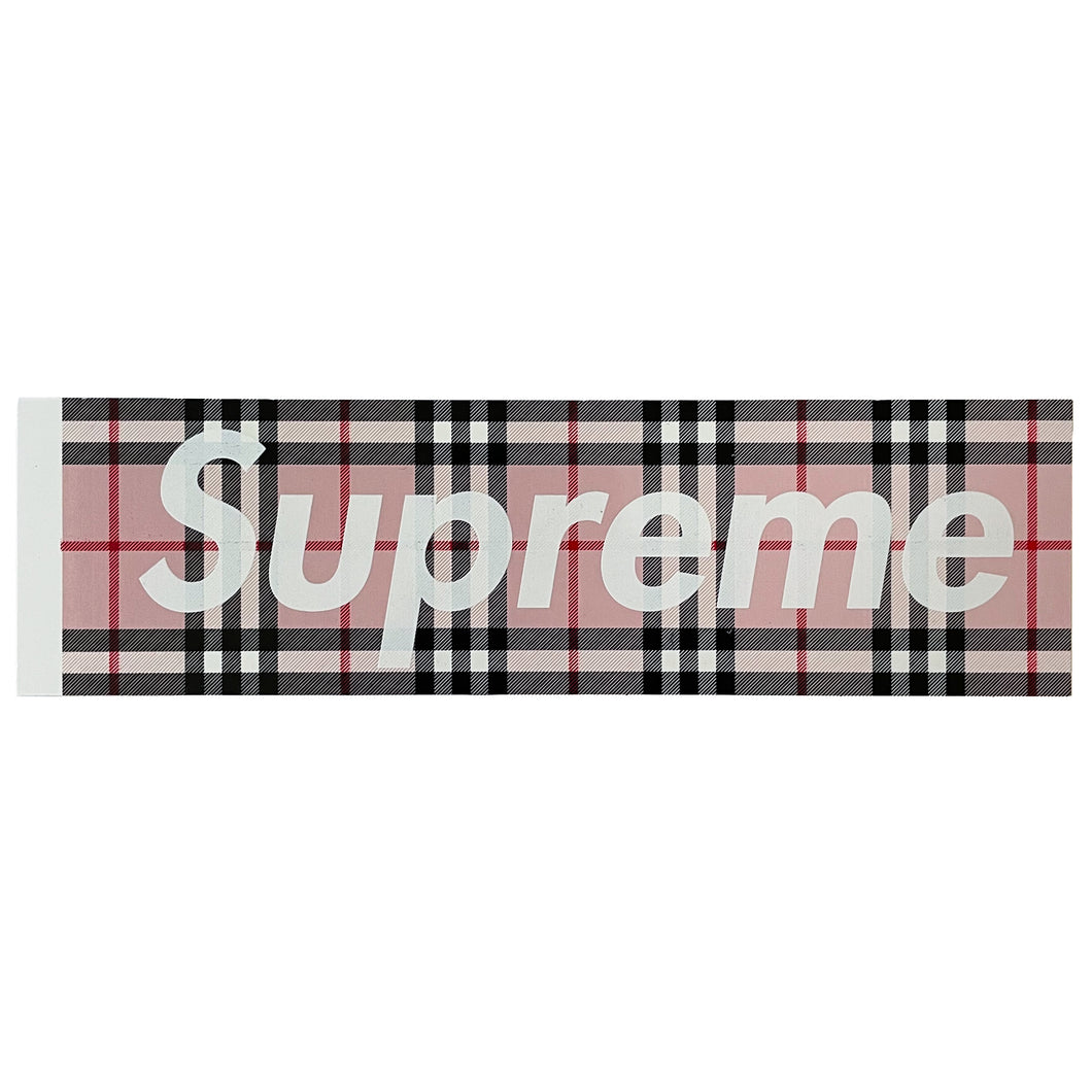 Supreme Pink Burberry Box Logo | Spring Summer 2022 | Supreme Stickers
