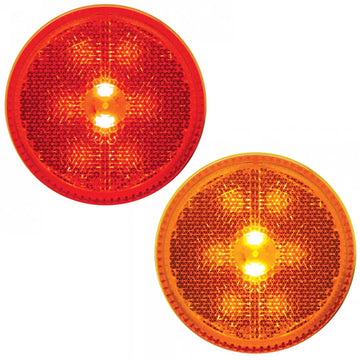 8 LED 2 1/2 Inch Reflectorized LED Clearance And Marker Light Kits