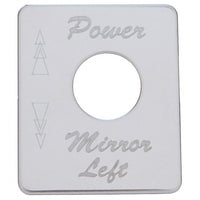 Peterbilt Engraved Power Mirror Left Switch Plate