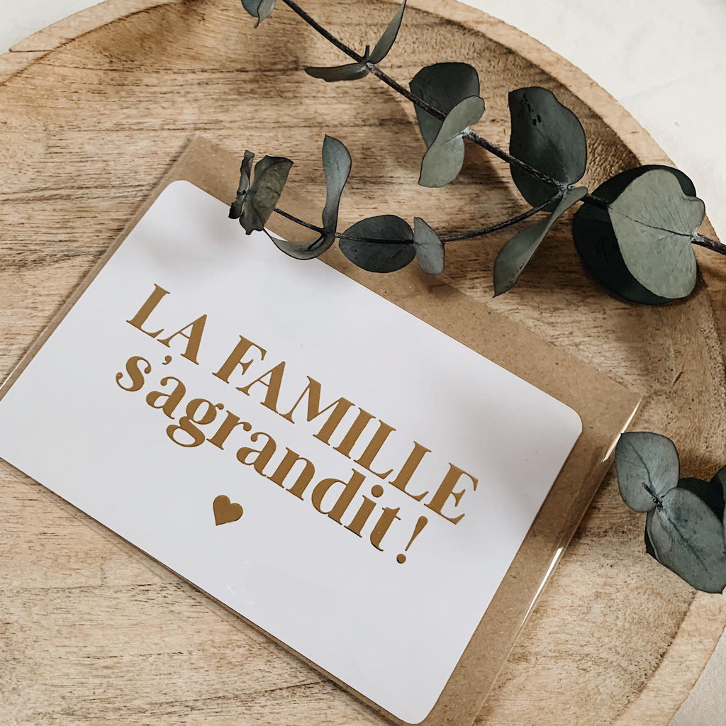 Carte Annonce Grossesse Originale La Famille S Agrandit Gold Seven Paper