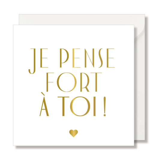 Carte de vœux carrée de tout coeur avec toi gold – Seven Paper