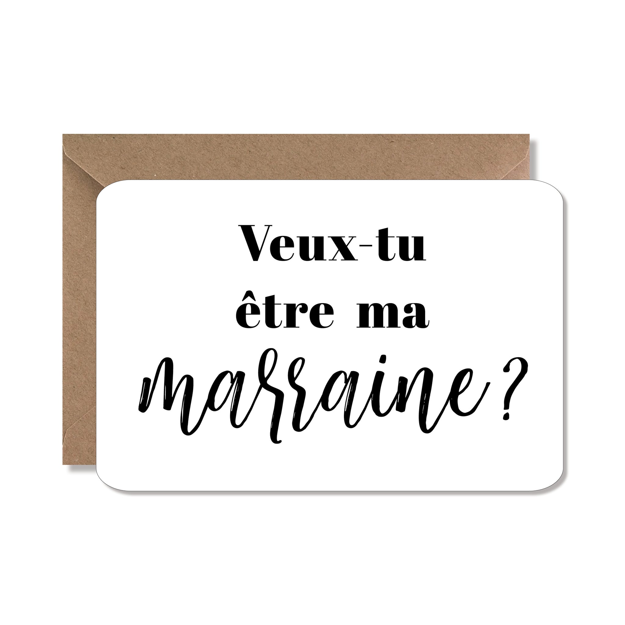 Carte Annonce Naissance Demande Marraine Seven Paper