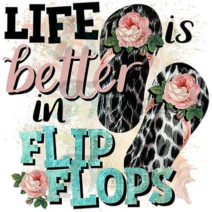 Life is Better in Flip Flops, Simply Said, Contour, outdoor vinyl stickers  – Lantern Press