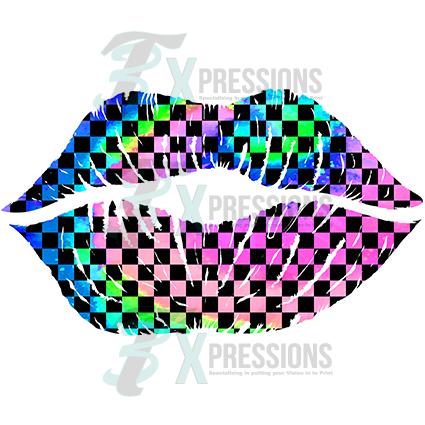 Checkered Lips Sticker