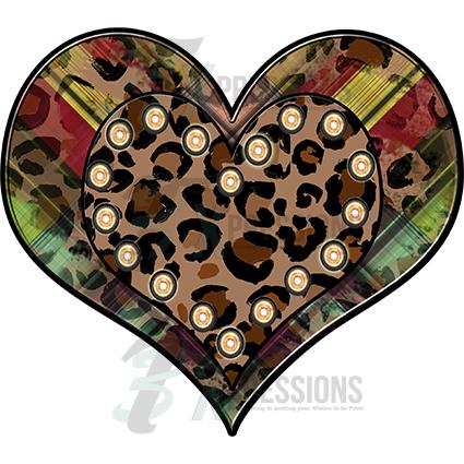 Red and Brown Leopard heart - Bling3t