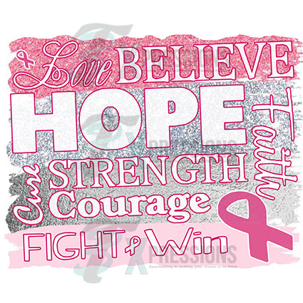 Breast Cancer Awareness Ribbon, Words