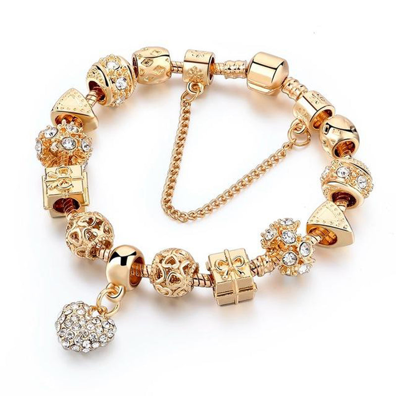 Valerie Chunky Beaded Charm Chain Bracelet in Gold – Jewolite