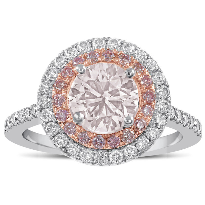 Antoinette Halo Ring Ultra Shine Clear & Pink Crystal Fashion Promise ...
