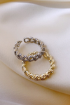 Ambrosia Chunky Crystal Chain Adjustable Ring Fashion Jewelry - www.Jewolite.com