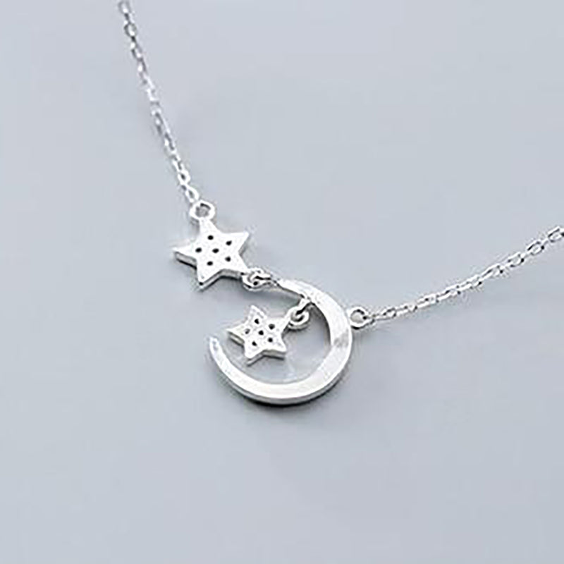 Aubree Unique Cute Moon Star Chain Necklace Dainty Jewelry – Jewolite