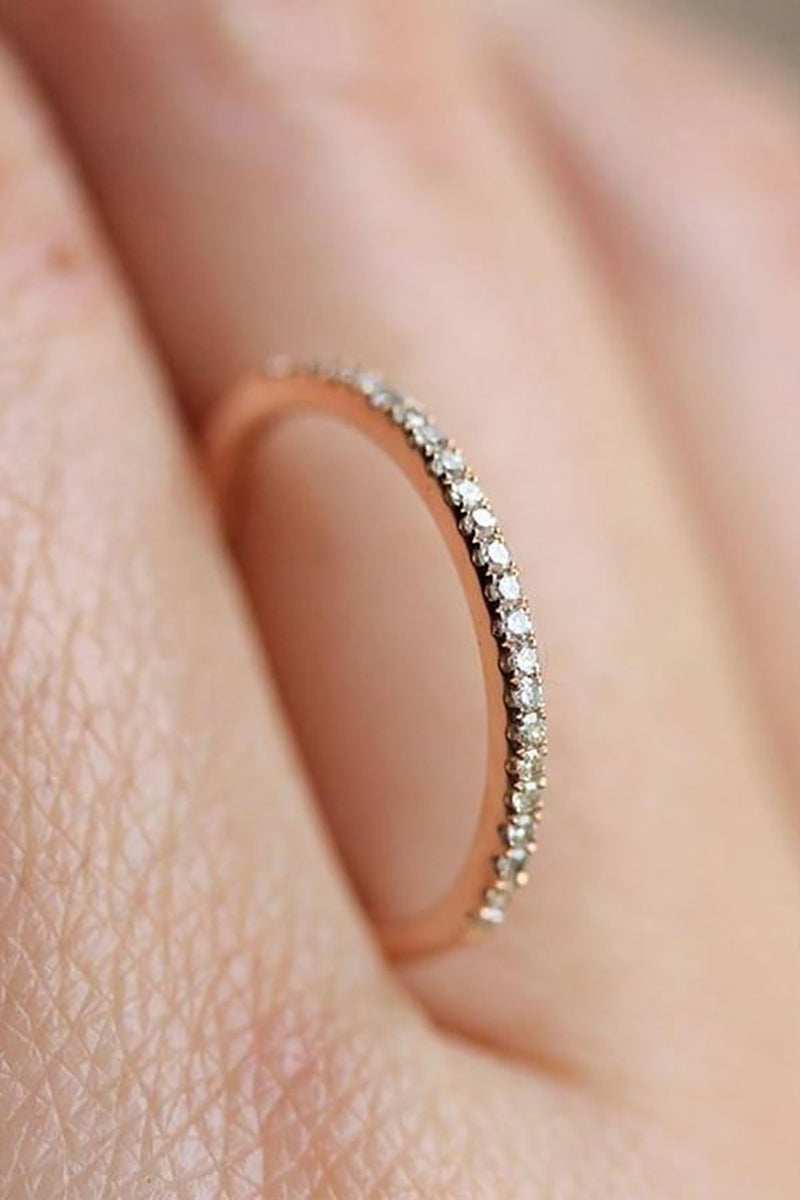 Cute Pave Crystal Simple Minimalist Rings Fashion Jewelry - www.Jewolite.com