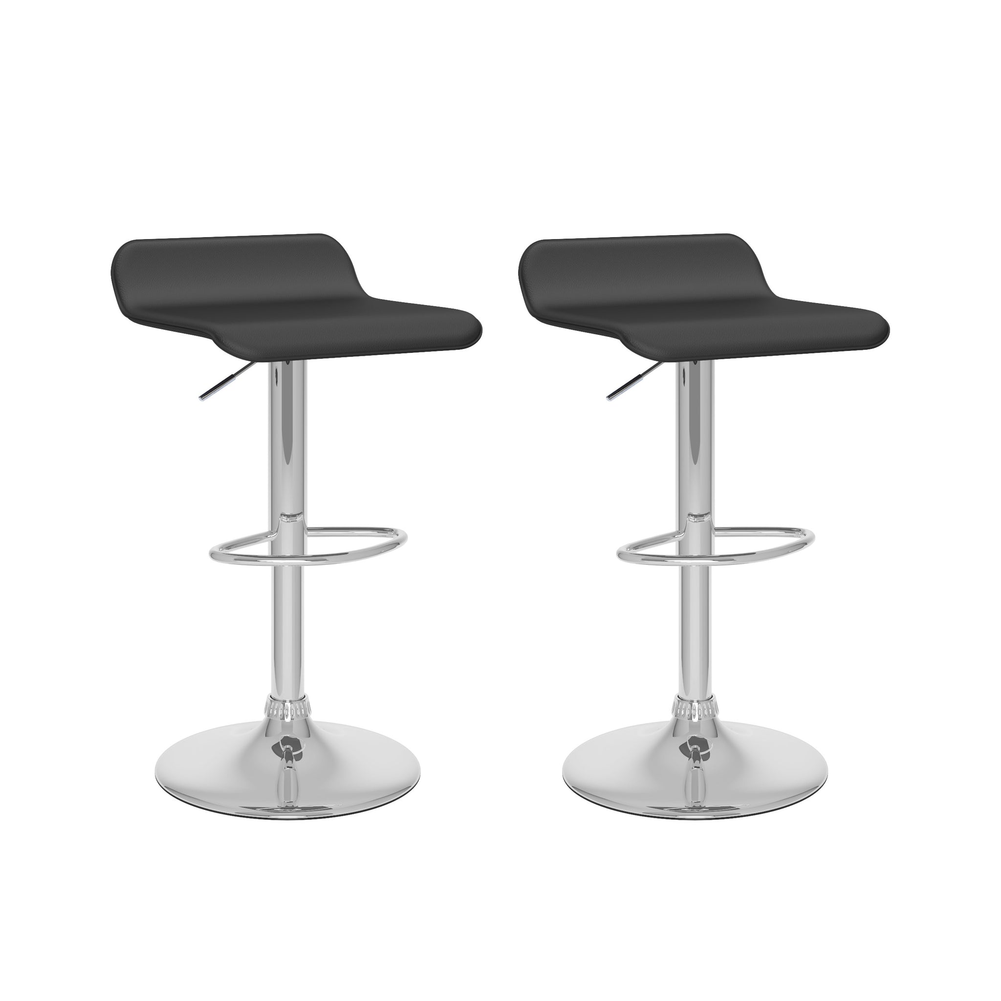 Adjustable Curved Low Back Bar Stool Set Of 2 Corliving Furniture Ca