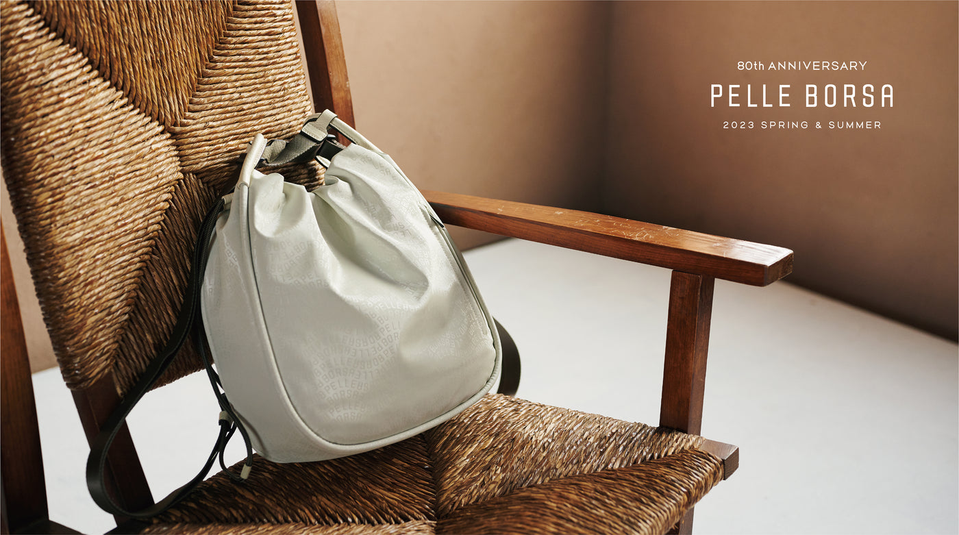 PELLE BORSA ペレボルサレザーチェーンデザインハンドバッグ