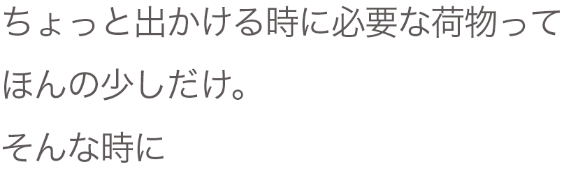 ちょっと出かけるときに...