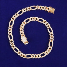 Load image into Gallery viewer, Men&#39;s Gold Zircon Copper Cuban Link Chain Necklace
