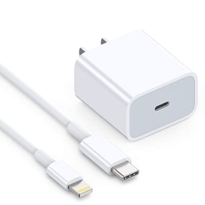 20W Fast Charger USB-C Power Adapter & Lightning Cable for Phone 12 Pr ...