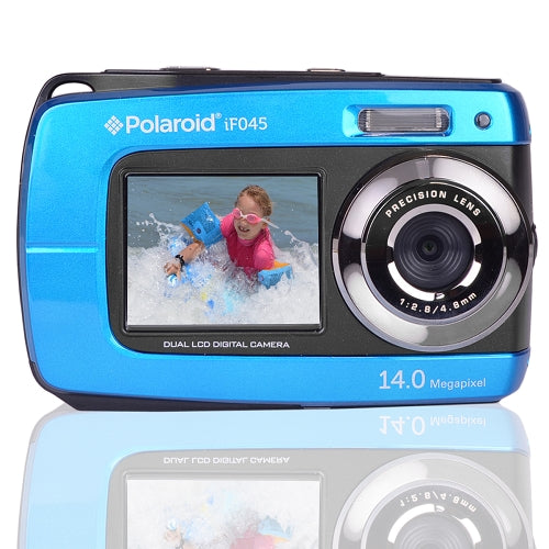 Polaroid Waterproof Camera IF045-BLU 14MP 5x Digital Zoom w/1.8" Front