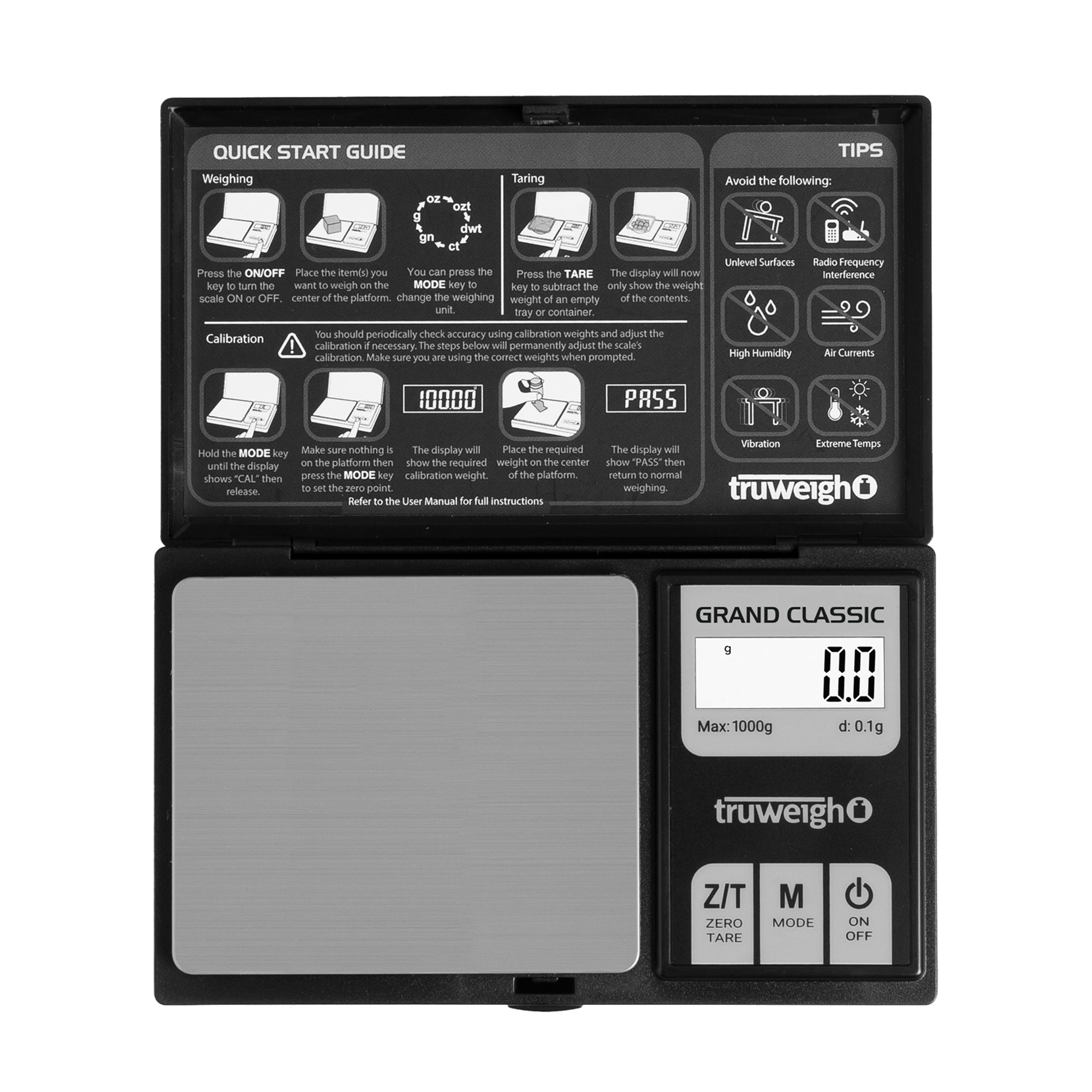 Truweigh Omni Digital Mini Scale - 500g x 0.1g - Silver Pocket Scale