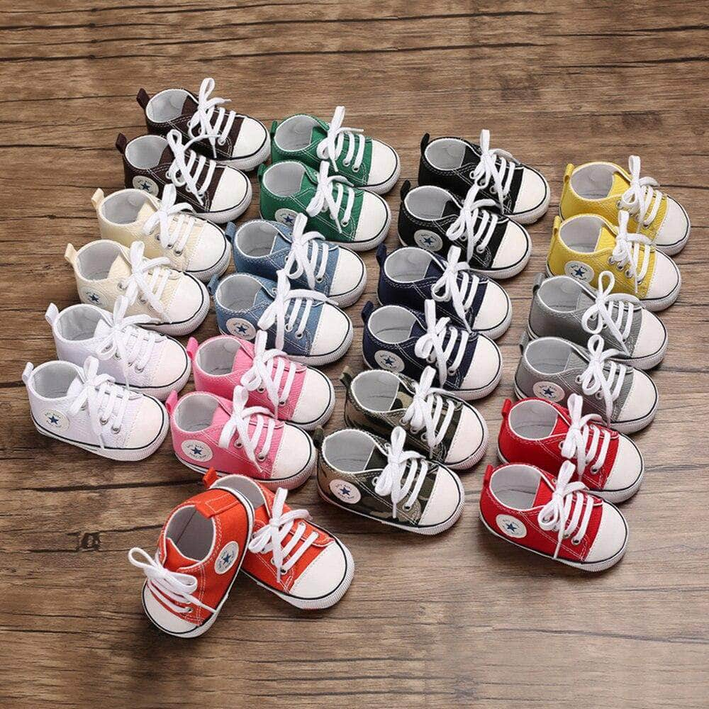 Chaussures Antiderapantes En Coton Baskets Etoiles Bebe 0 18 Mois Usineclub Com