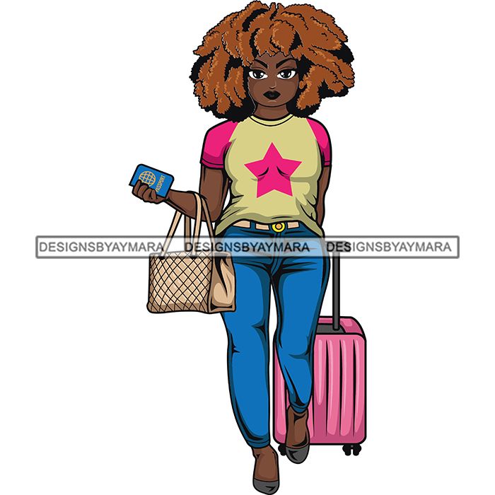 Download Lola Afro Beautiful Black Proud Woman Traveling .SVG ...