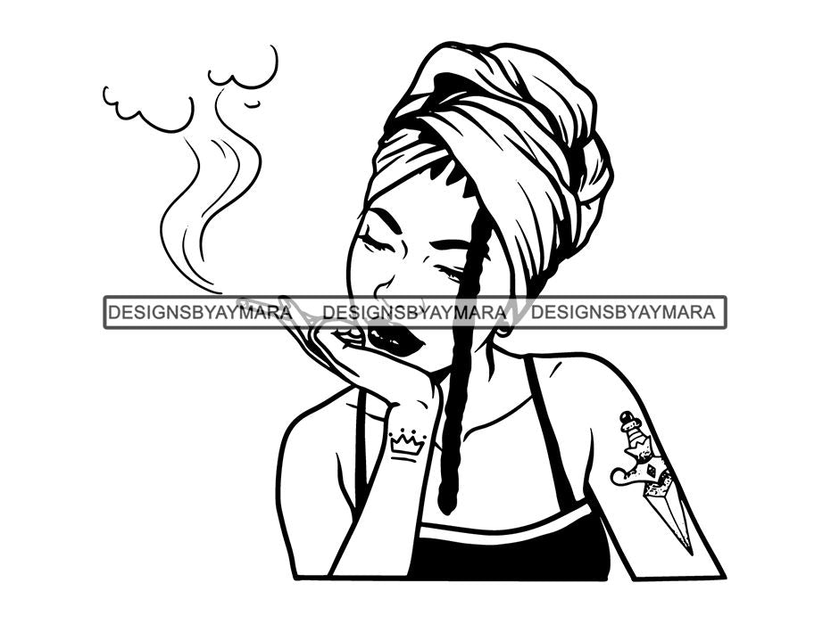 high life girl vector clipart